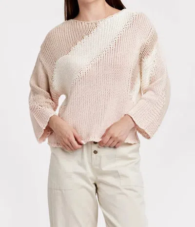 Another Love Azaria Round Neck Colorblock Sweater In Blush Multi In Pink