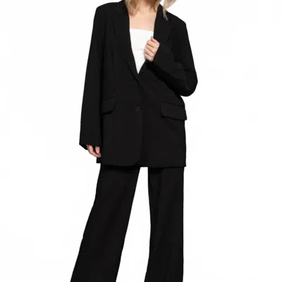 Another Love Baylor Notched Collar Long Sleeve Blazer In Black