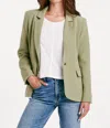 Another Love Button Front Blazer In Eucalyptus In Green