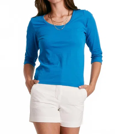 ANOTHER LOVE BRENNAN QUARTER SLEEVE TEE IN HORIZON BLUE