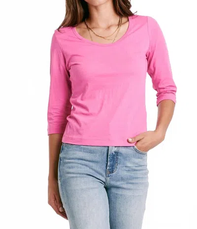 Another Love Brennan Quarter Sleeve Tee In Pink Tuberose