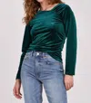 Another Love Brielle Long Sleeve Top In Forest Velvet