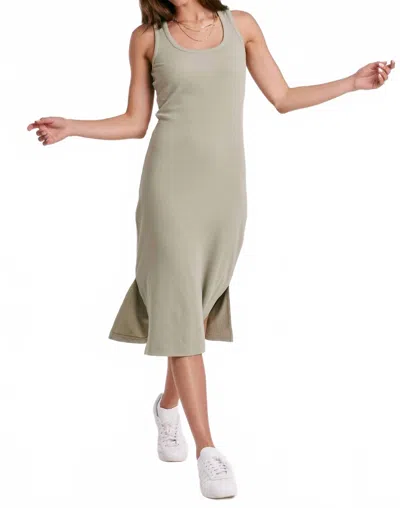 Another Love Britta Side Slit Midi Dress In Green