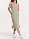 Another Love Britta Sleeveless Scoop Neck Midi Dress In Sage In Multi