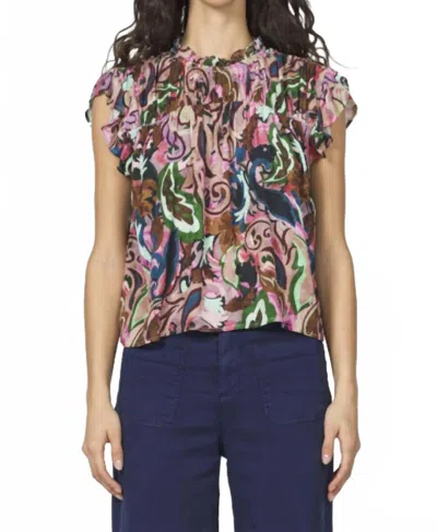 Another Love Camryn Ruffled Top In Twilight Paisley In Multi