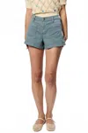 Another Love Carlisle High Waist Patch Pocket Shorts In Crystal Lake In Blue