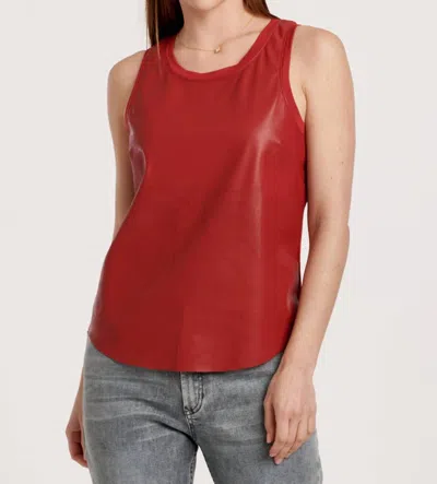 Another Love Carmela Faux Leather Tank In Pomegranate In Red