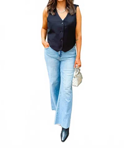 Another Love Cecilia Suite Vest In Black In Blue