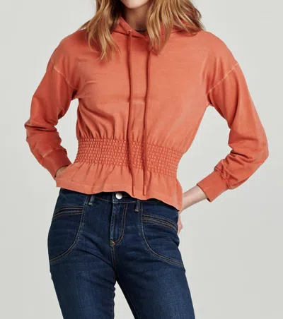 Another Love Chandler Smocked Waist Sweatshirt In Orange