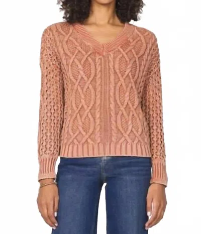 Another Love Claudia Vintage Wash Sweater In Adobe Acid Wash In Brown