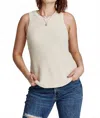 Another Love Cora Rib Sleeveless Top In Birch In White