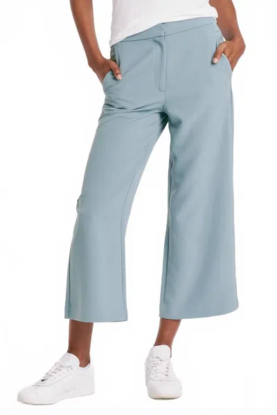 Another Love Denali High Rise Crop Wide Leg Pant In Dusty Blue In Multi