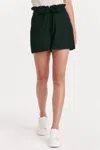 Another Love Derby Paperbag Waist Short In Black In Black