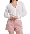 Another Love Sylvie Diamond Pattern Crochet Cardigan In White In White