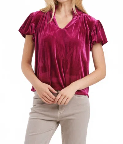 Another Love Eira Velvet Top In Blackberry In Pink