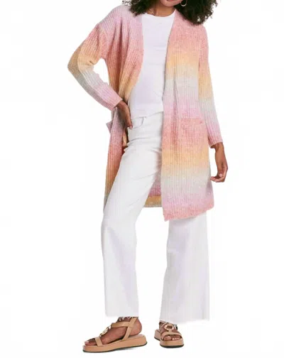 Another Love Electra Long Cardigan In Ombre Wash In Multi