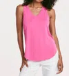 ANOTHER LOVE ELLIS V-NECK TANK IN PINK TUBEROSE