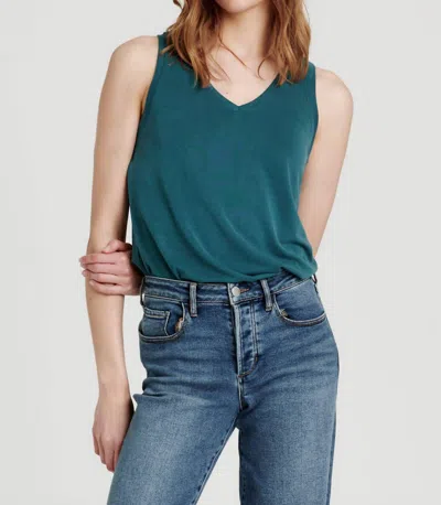 Another Love Ellis V-neck Tank In Spruce In Blue