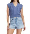 Another Love Emberly Vest In Stormy Blue In Blue