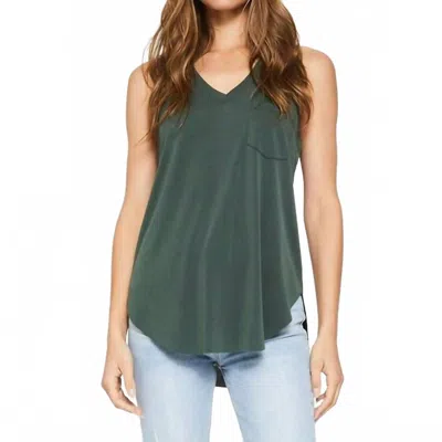 Another Love Esther Breast Pocket Tank Top In Emerald In Green