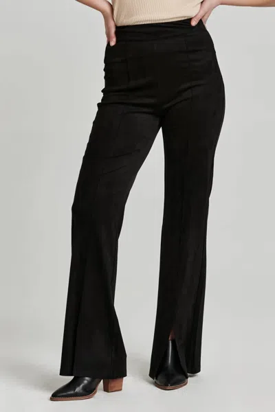 Another Love Fallon Flare Leg Suede Pant In Black