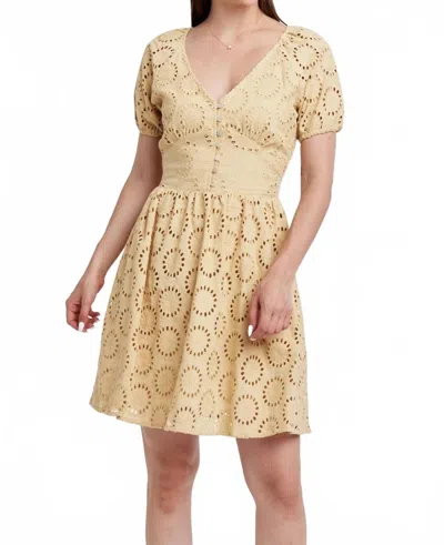 Another Love Fiora Eyelet Dress In Sunflower In Yellow
