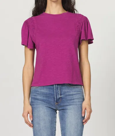 Another Love Francie Flutter Sleeve Top In Purple