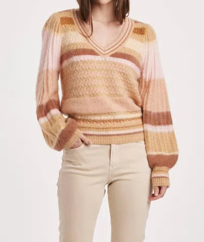 Another Love Geneva Sweater In Copper/peach/tan Combo In Multi