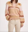 Another Love Gia V-neck Sweater Top In Copper Rose In Multi