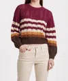Another Love Ginger Stripe Sweater In Dusk Snowfall In Red
