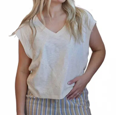 Another Love Graciela Embossed Tee In Vintage Cream In White