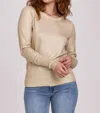 Another Love Gretchen Gilded Sweater Top In Gold Foil In Beige