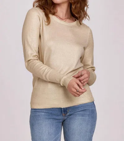 Another Love Gretchen Gilded Sweater Top In Gold Foil In Beige