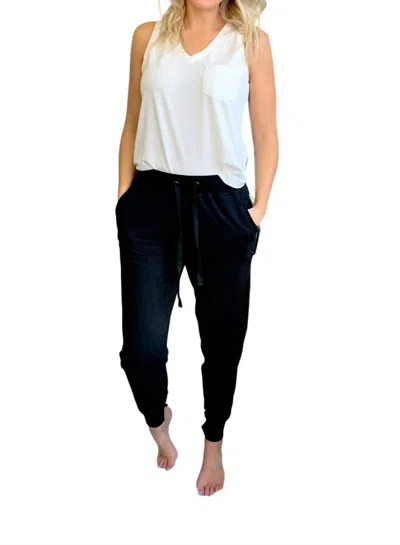 Another Love Gwen Joggers In Black In Blue