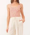 Another Love Indira Cross Back Tank Top In Infra Red Spacedye In Pink