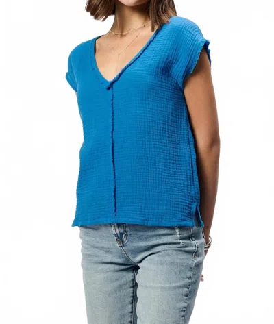 Another Love Izzie Gauze Top In Blue