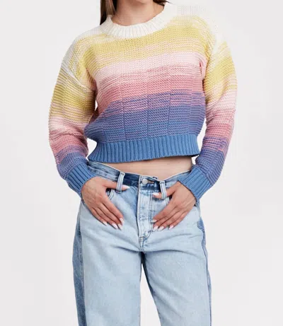 Another Love Jaycee Ombre Crochet Sweater In Sunrise Melange In Multi