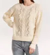 Another Love Jewel Detail Drop Shoulder Sweater In Cream In White