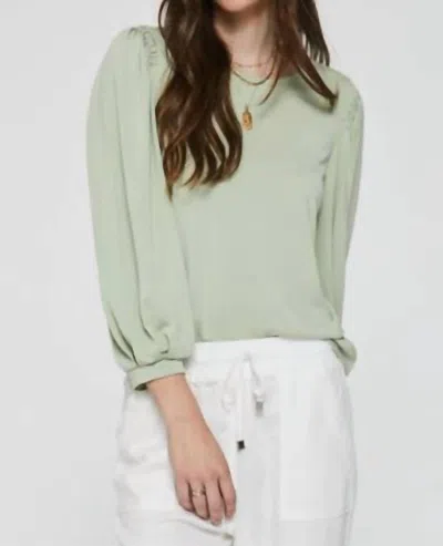 Another Love Jill Bell Sleeve Top In Pistachio In White