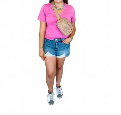 Another Love Jordan Short Sleeve Tee In Pink Tuberose