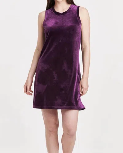 Another Love Justine Dress Blackberry Velvet In Dark Purple