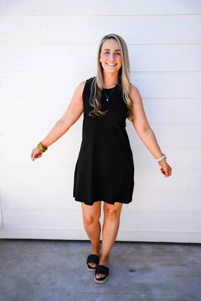 Another Love Justine Ribbed Dress In Black