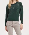 Another Love Kathleen Sequin Raglan Sleeve Sweater In Green In Green