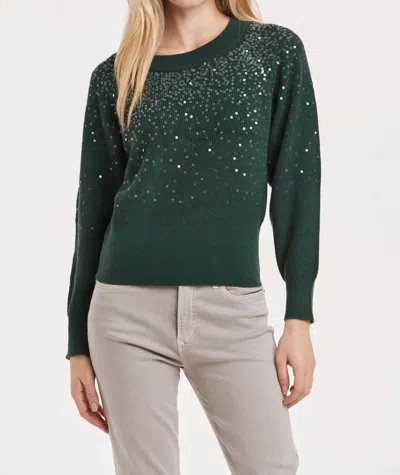 Another Love Kathleen Sequin Raglan Sleeve Sweater In Green