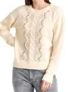 Another Love Jewel Detail Drop Shoulder Sweater In Cream In Multi