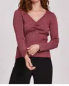 ANOTHER LOVE LEIGHTON LONG SLEEVE TOP IN CRANBERRY