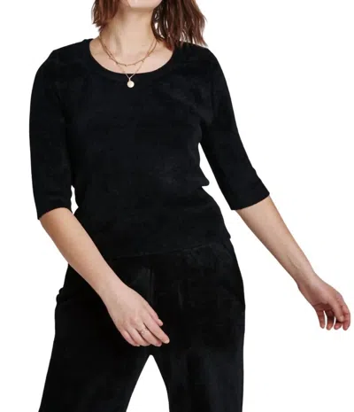 Another Love Leo Scoop Neck Top In Black