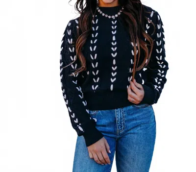 Another Love Lexa Cozy Sweater In Black And Cream