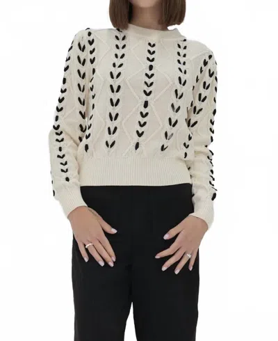 Another Love Lexa Knit Sweater In Cream / Black In White