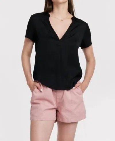 Another Love Lilo Mix Media Top In Black
